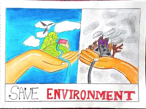 Save Environment Save Earth Drawing | Be Friendly to the Environment-anthinhphatland.vn